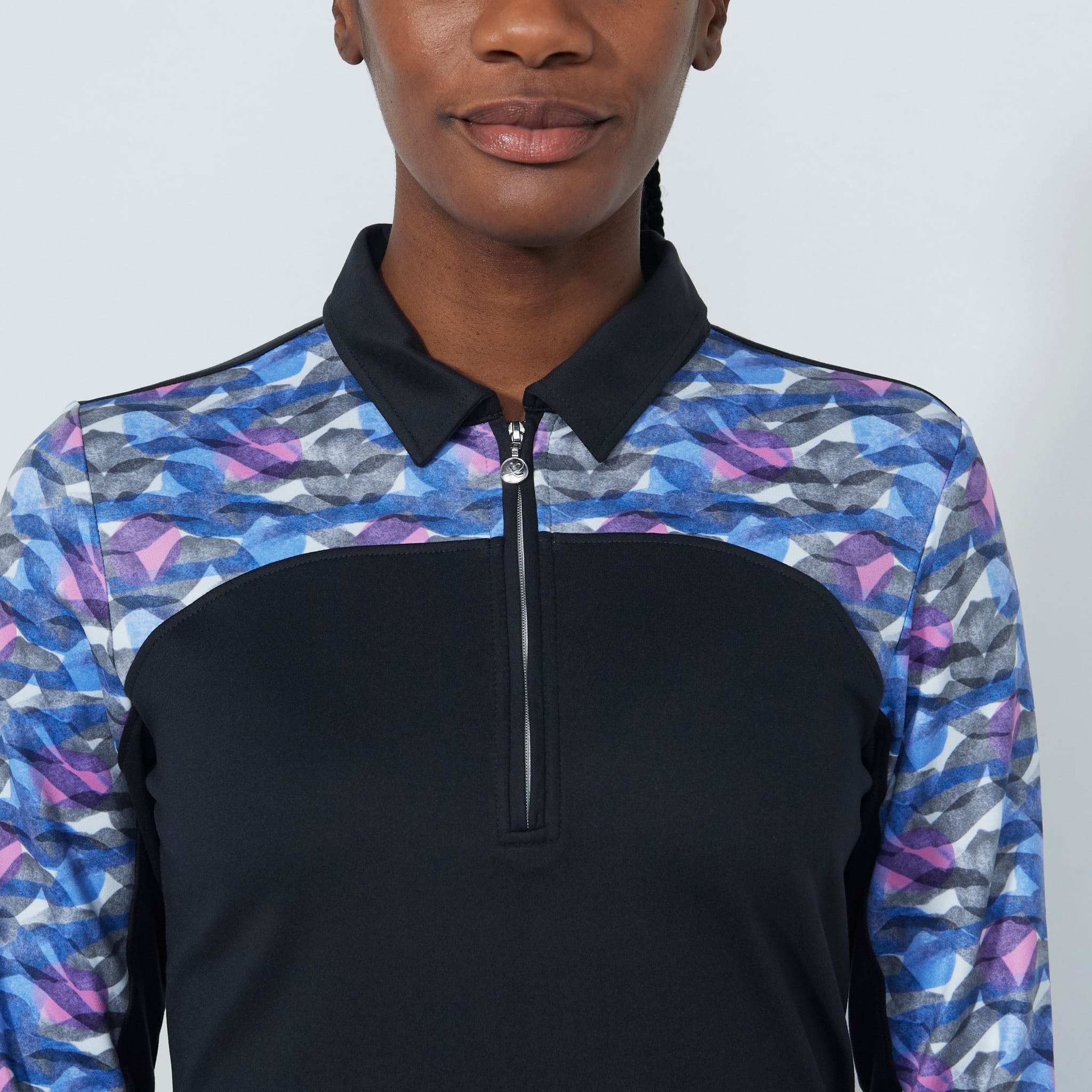 Daily Sports Print Peach Poloshirt Damen