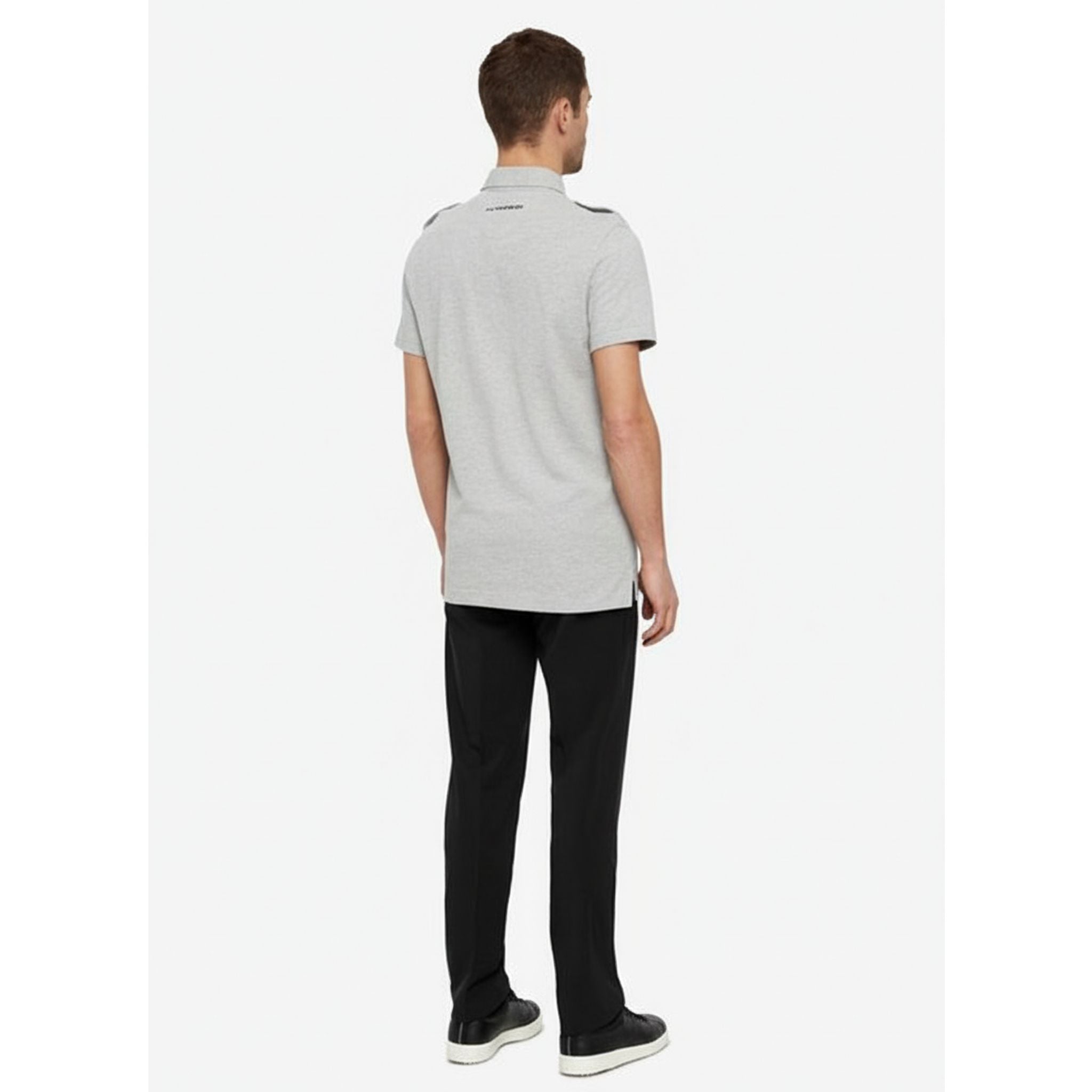 J. Lindeberg M Cliff JL Pique Stone Grey Melange S Herren