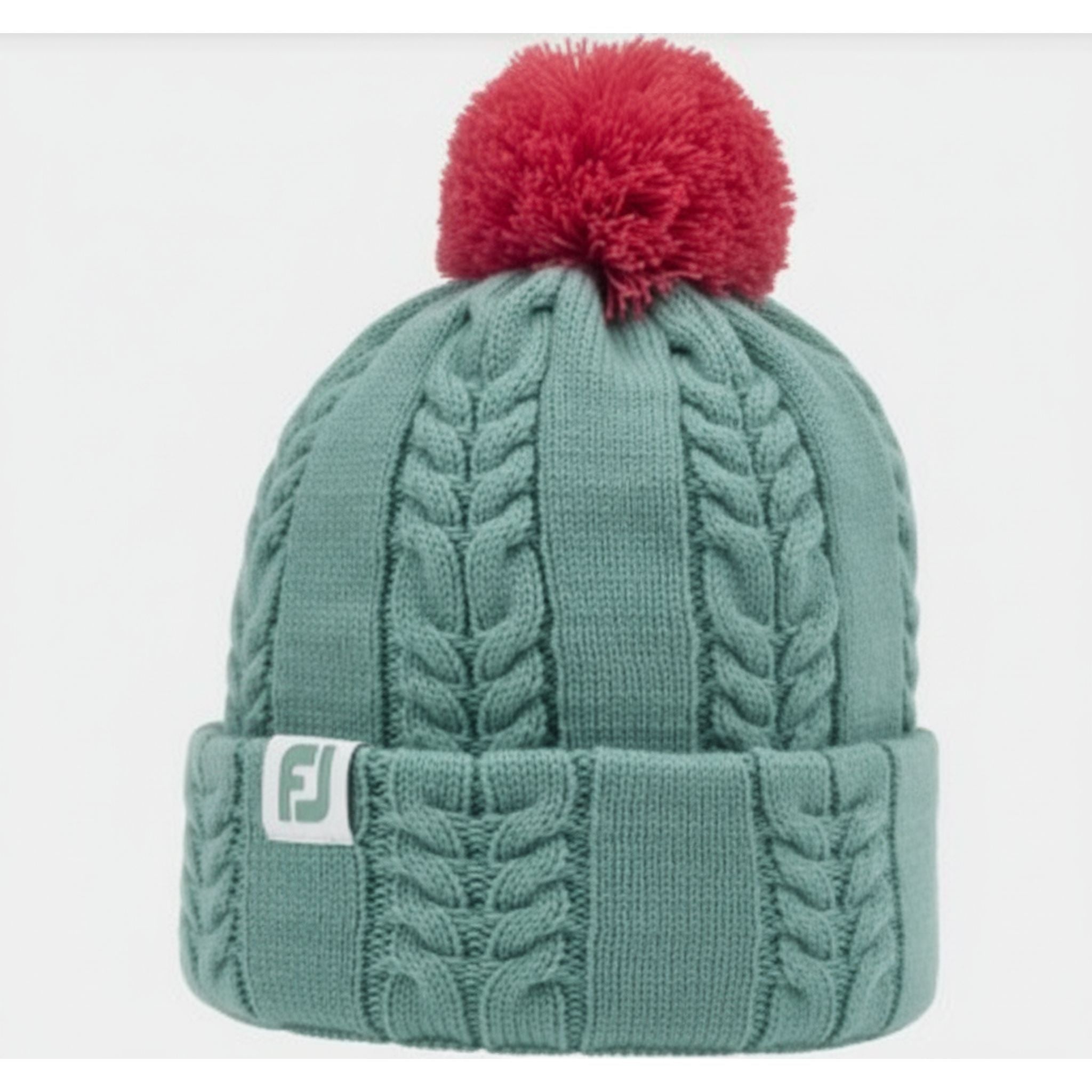 Footjoy Haube Bobble Cableknit Grau/Pink Damen One Size Damen