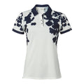 Polo imprimé Kjus W Enya SS blanc/bleu Atlanta pour femme