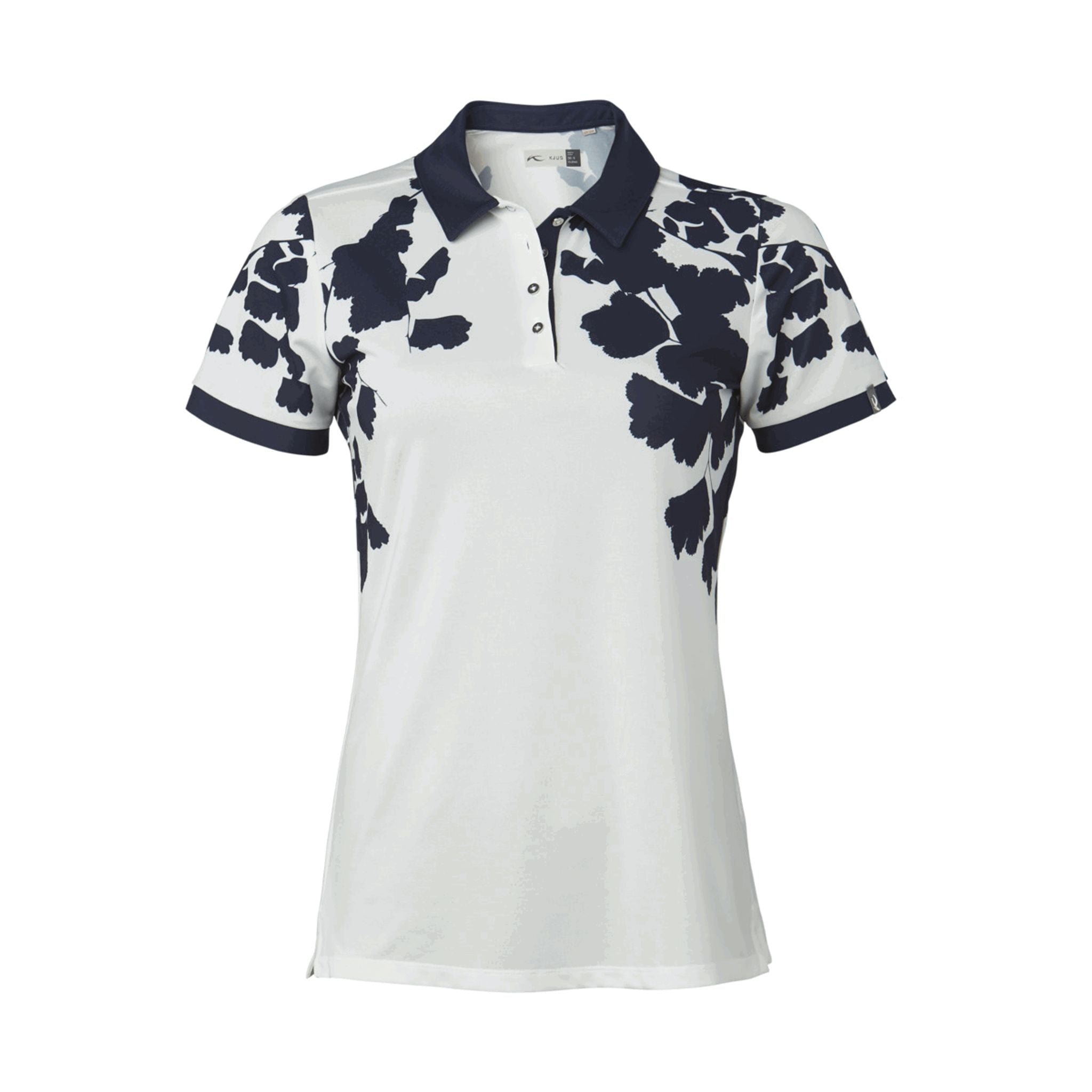 Polo imprimé Kjus W Enya SS blanc/bleu Atlanta pour femme