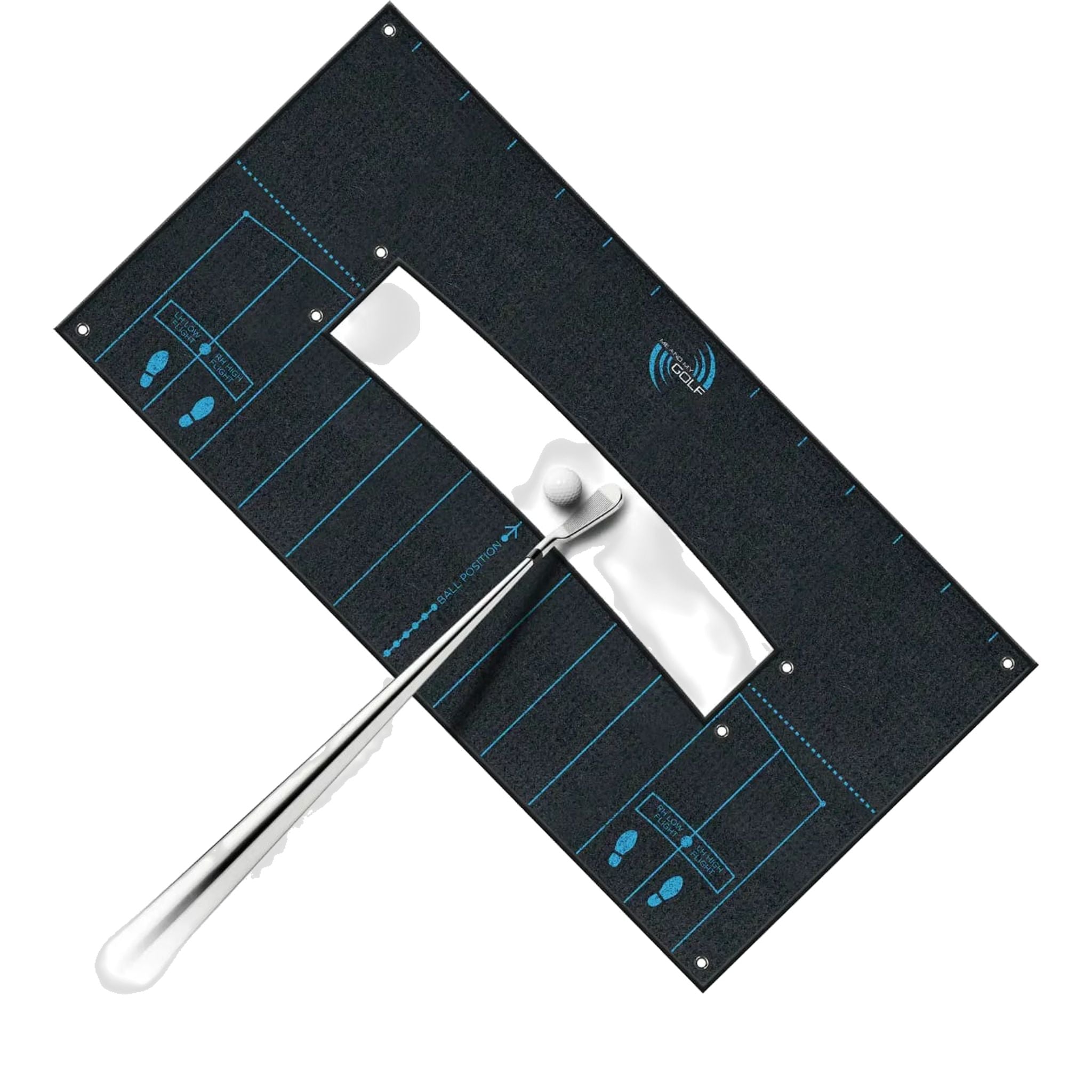 Moi et ma serviette d'alignement pour le swing de golf