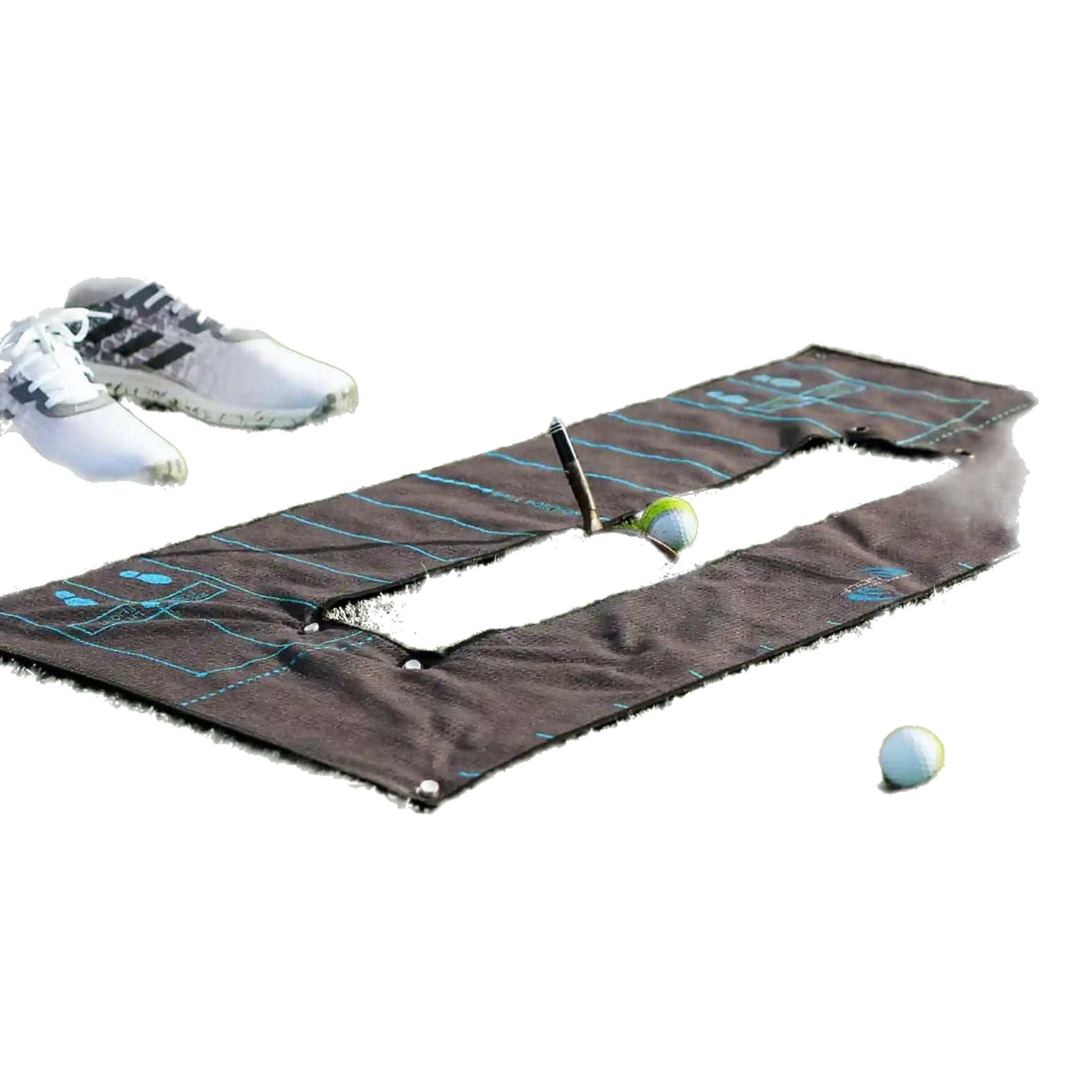 Moi et ma serviette d'alignement pour le swing de golf