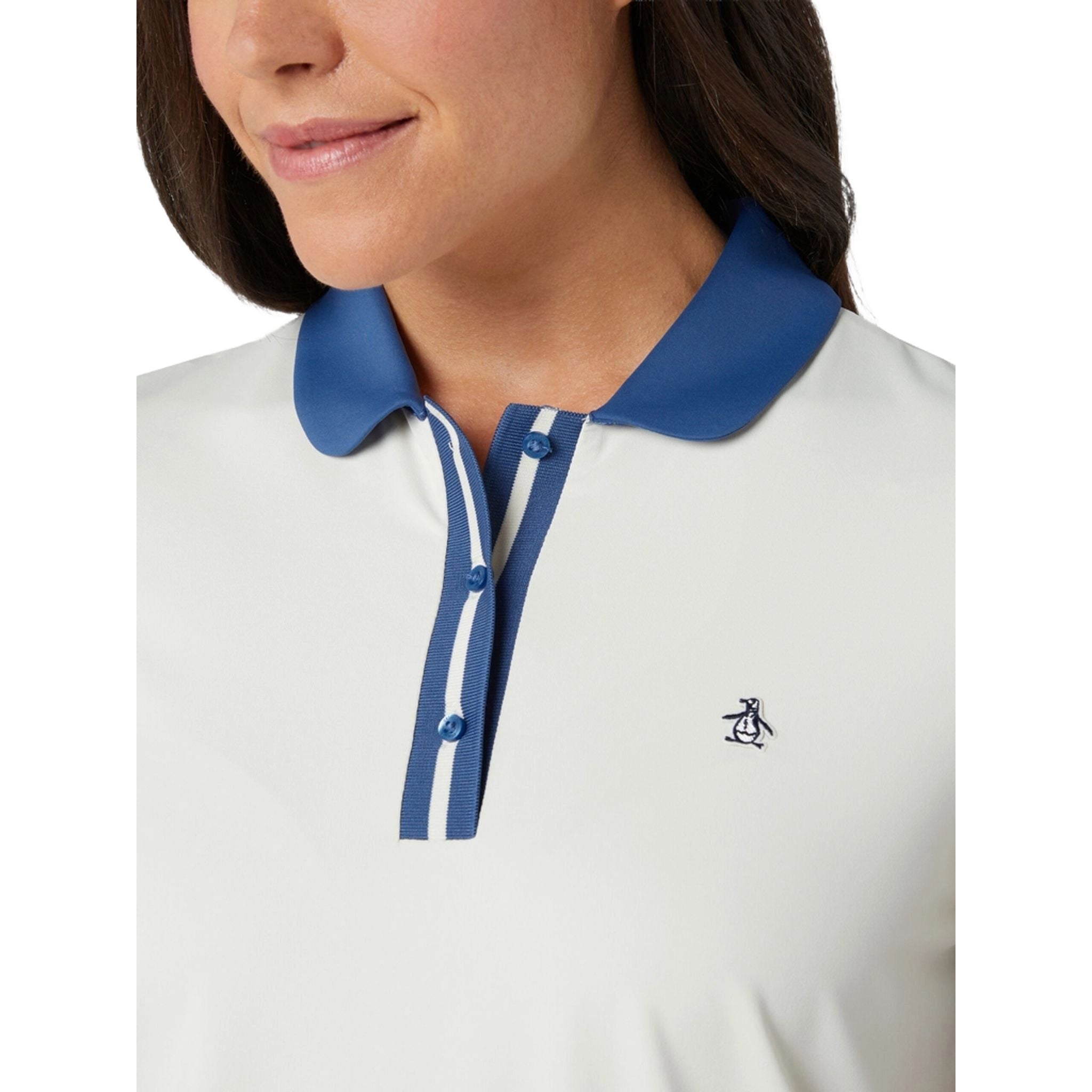 Polo Original Penguin à taille basse et blocs de couleurs pour femme