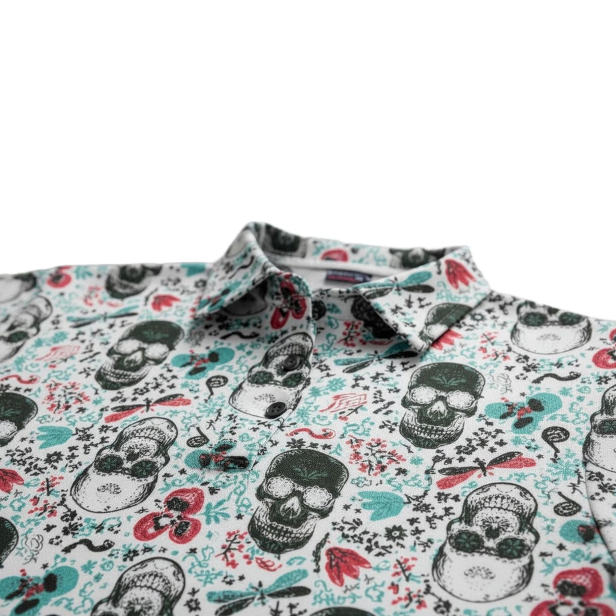 Polo Golf Rowdies Skull Bleu Femme