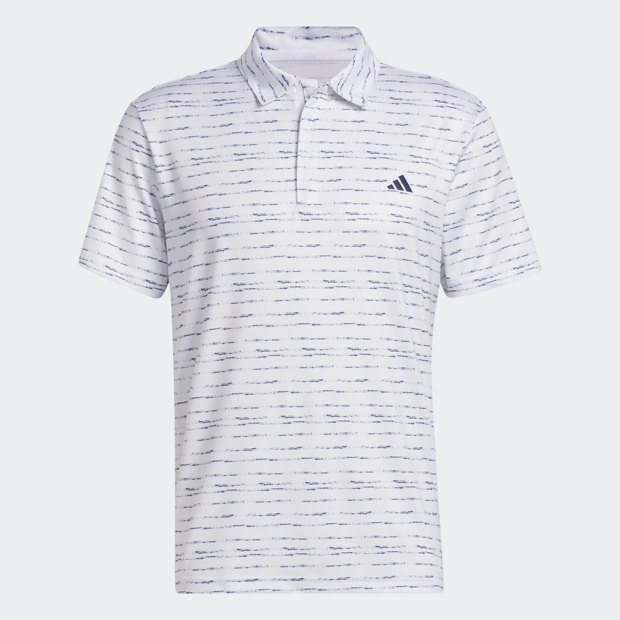 Polo zippé à rayures Adidas pour homme, blanc