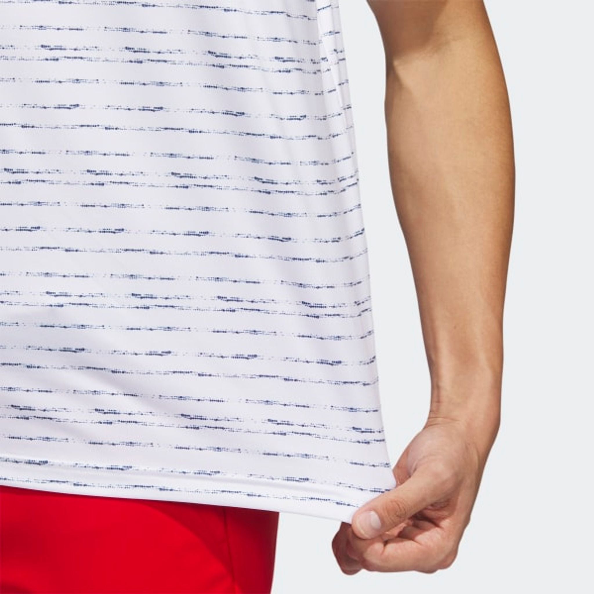 Polo zippé à rayures Adidas pour homme, blanc