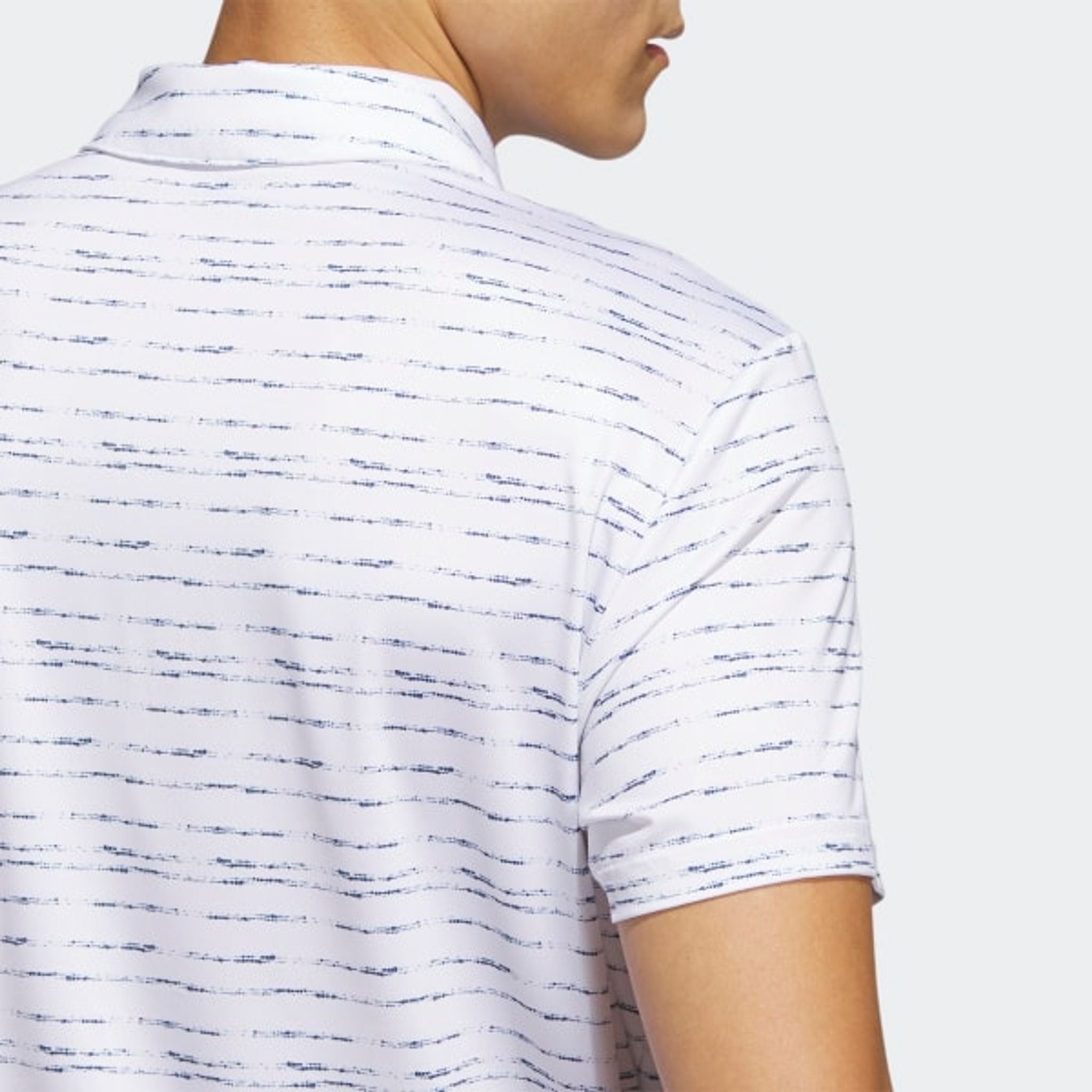 Polo zippé à rayures Adidas pour homme, blanc