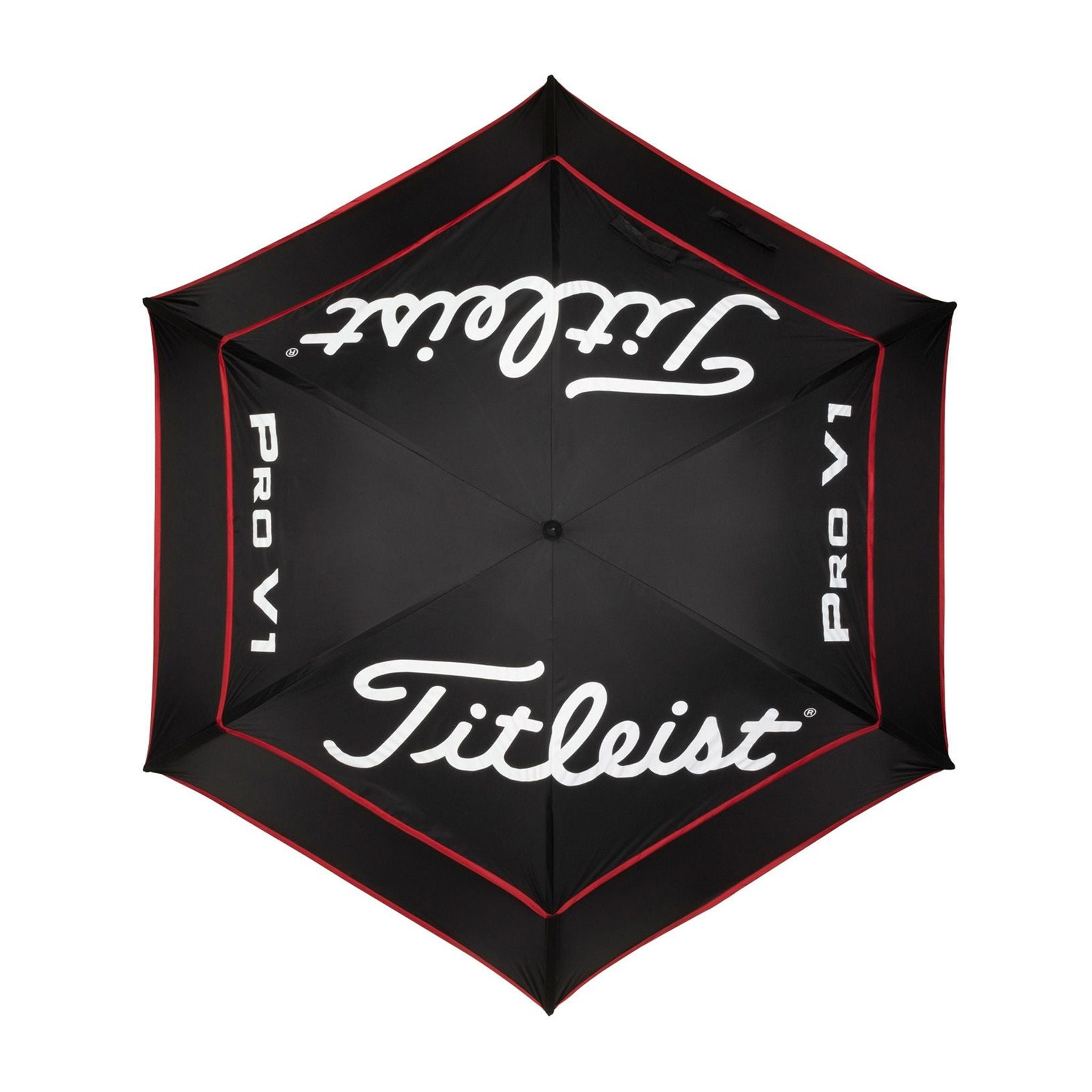 Parapluie Titleist Tour à double toile, noir/rouge