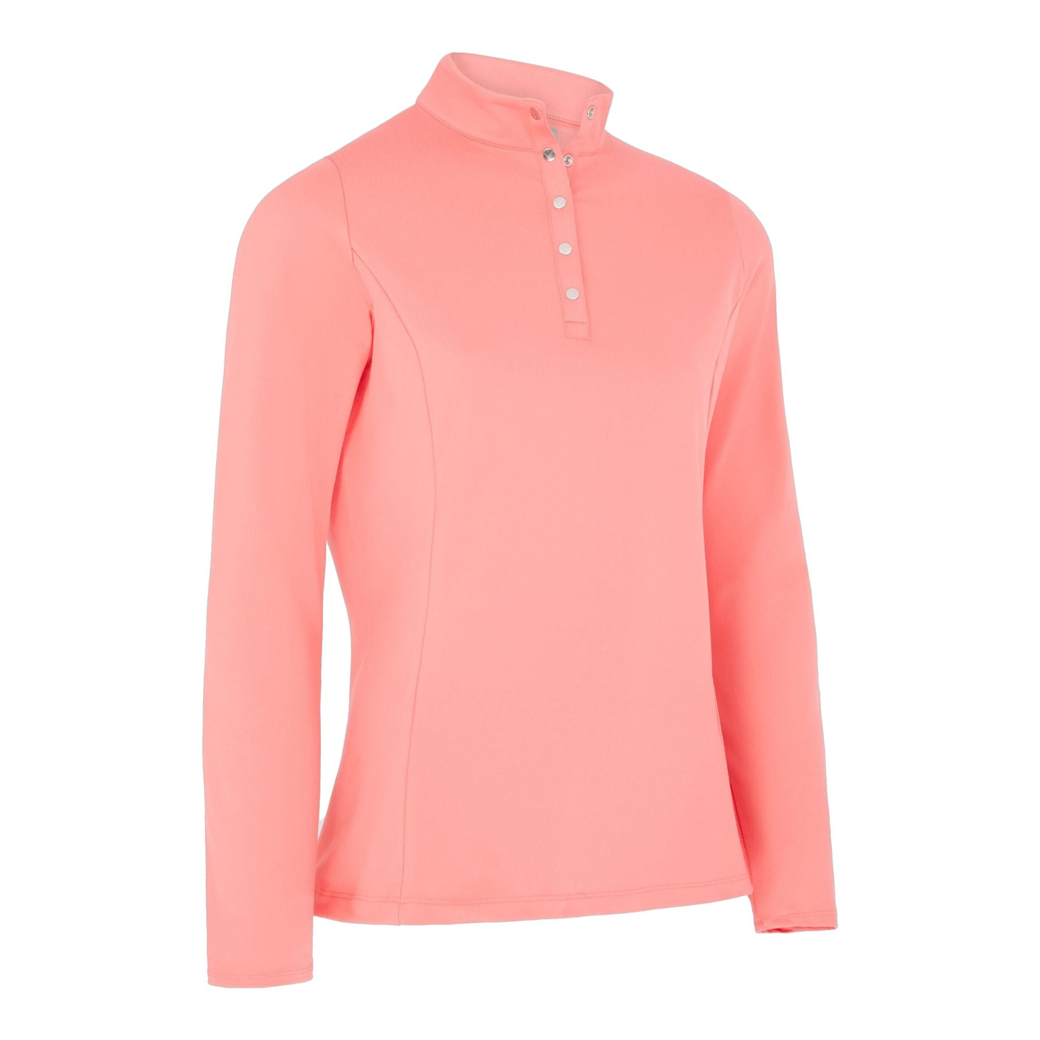 Polo de golf Callaway Thermal Fleece à manches longues Coral Paradise Da pour femmes