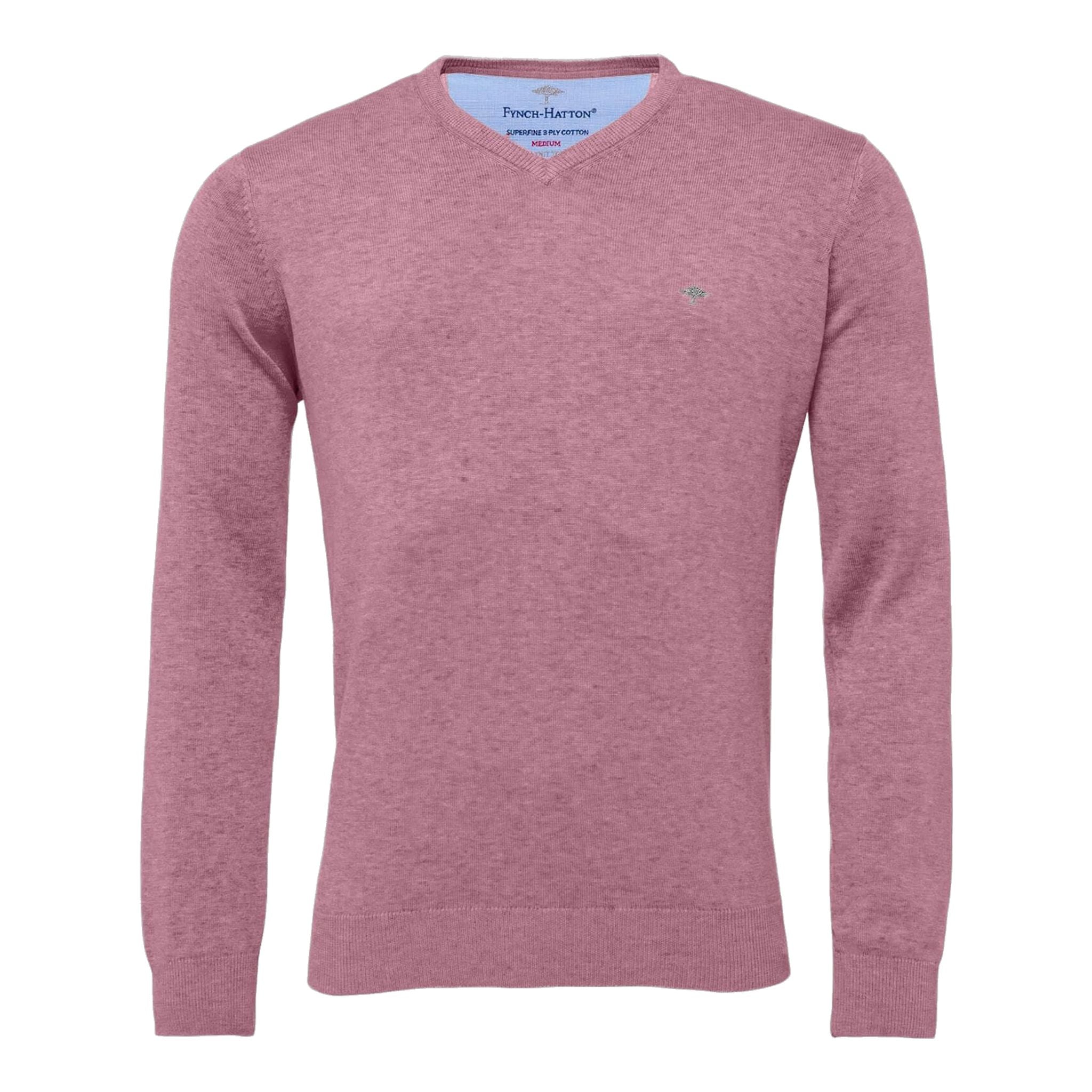 Pull de golf Fynch Hatton à col en V en maille fine pour homme, lilas