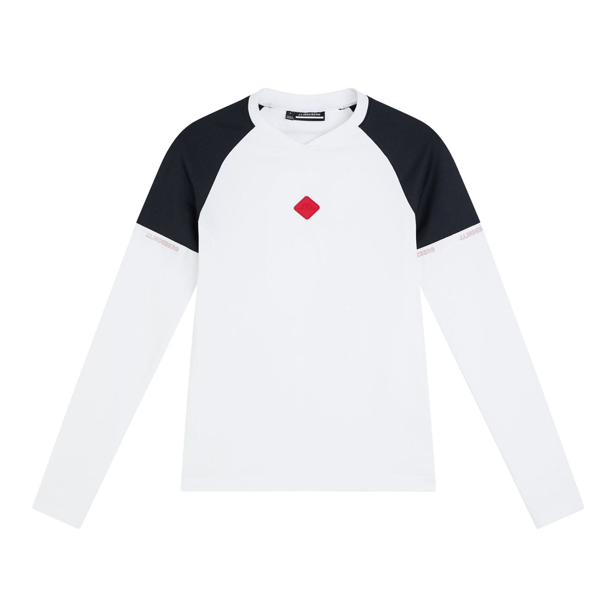 Polo de golf J. Lindeberg Sianna à manches longues, blanc, pour femme