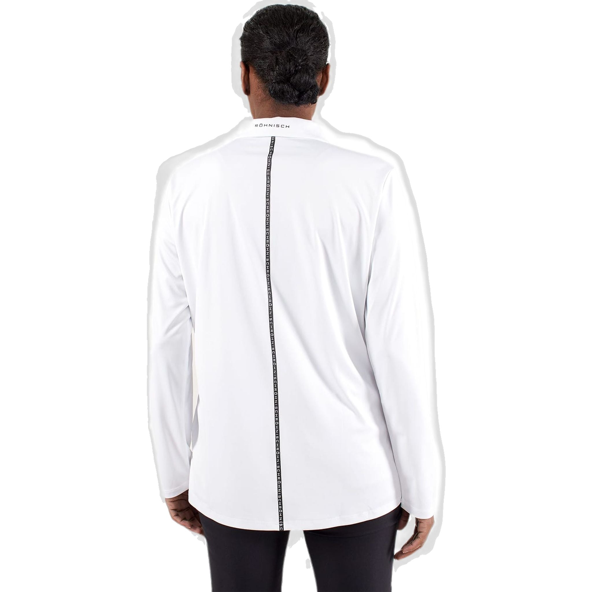 Polo de golf Röhnisch Lynn à manches longues blanc pour femme