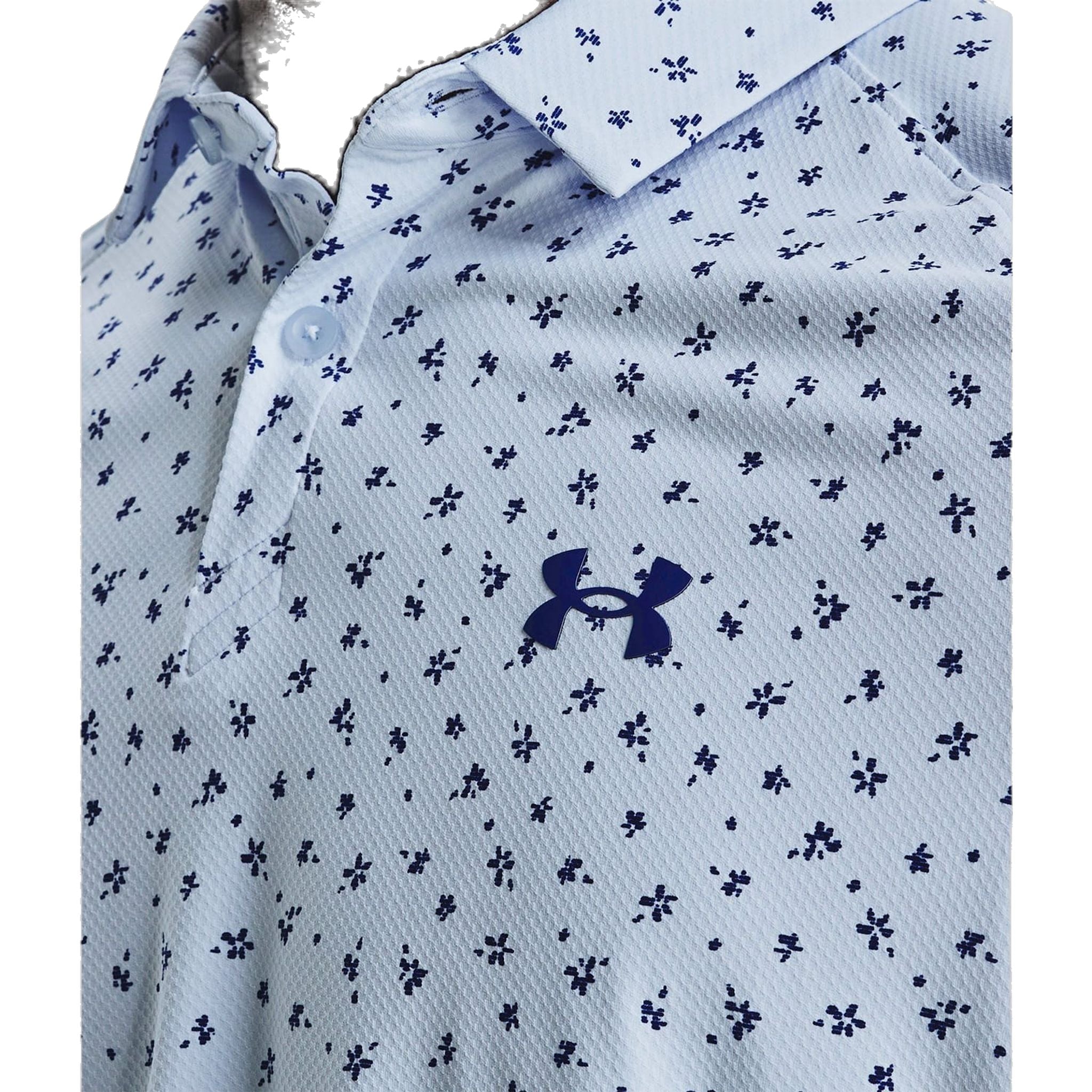 Polo à manches courtes Under Armour Iso-Chill Floral Dash bleu clair pour homme