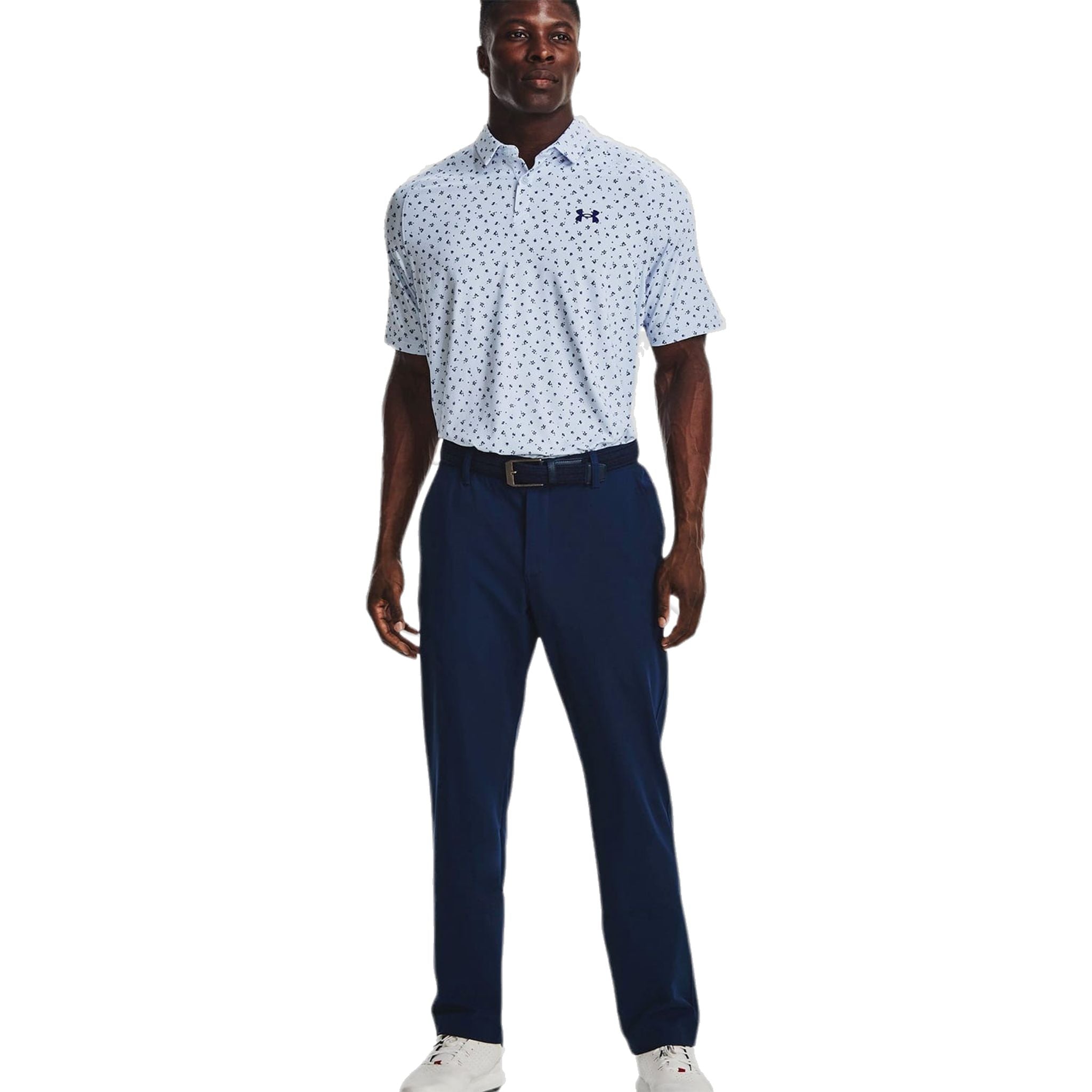 Polo à manches courtes Under Armour Iso-Chill Floral Dash bleu clair pour homme