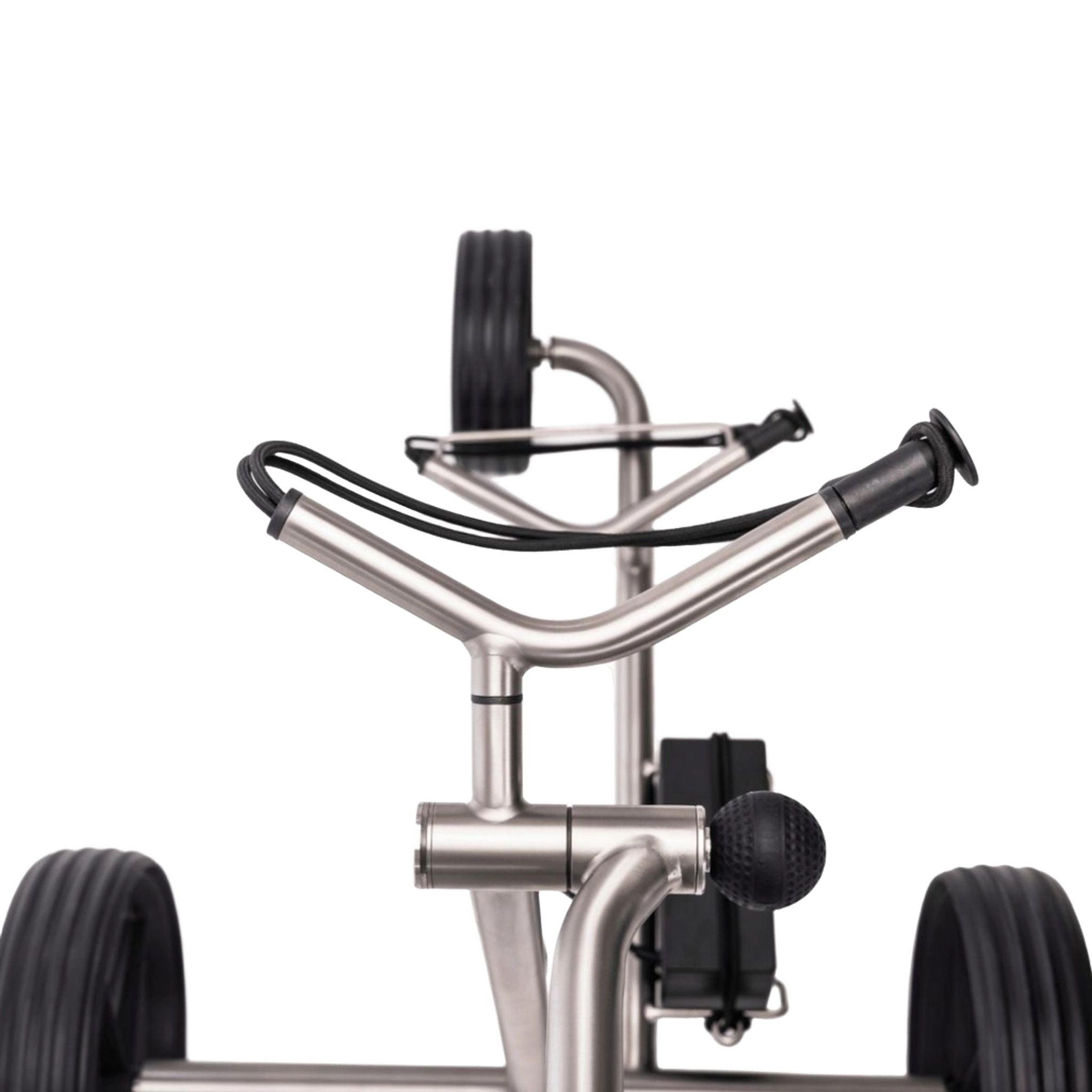 Chariot électrique TiCad Voyage avec commande par poignée rotative gainée de cuir