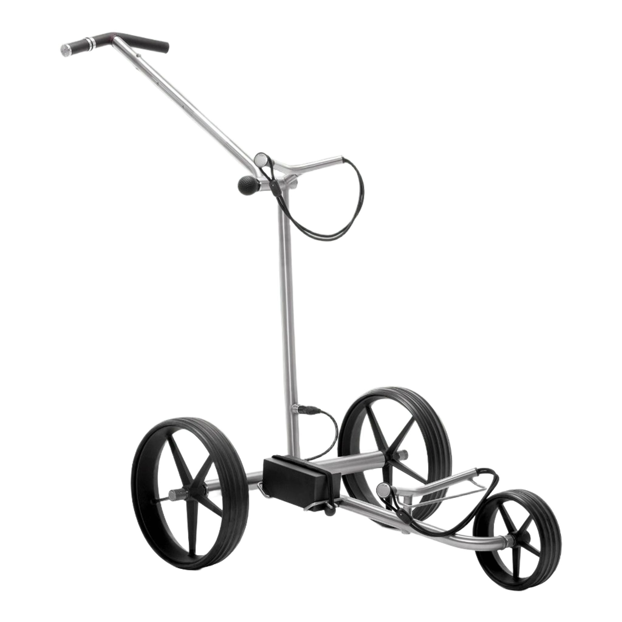 Chariot électrique TiCad Voyage avec commande par poignée rotative gainée de cuir